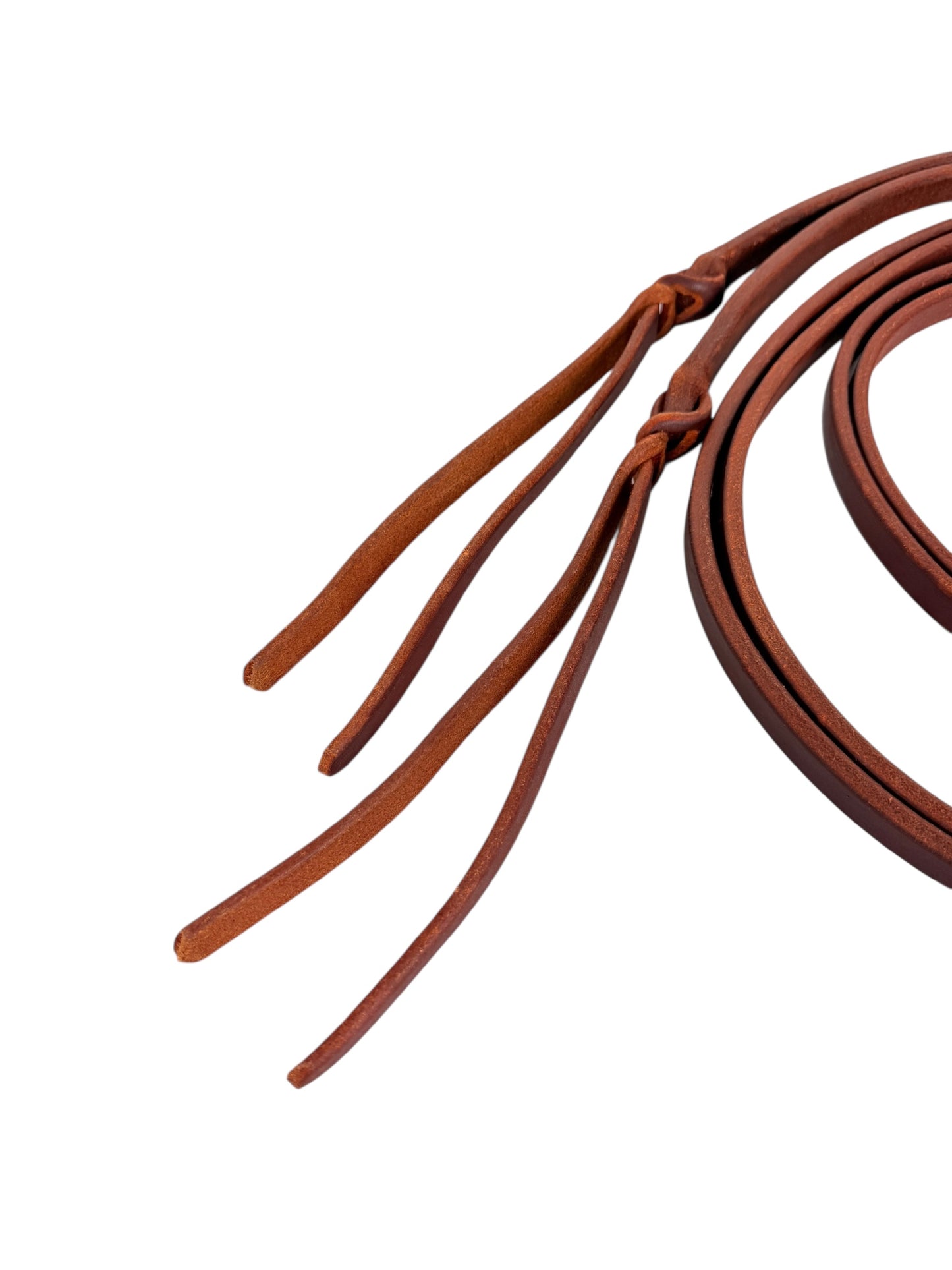5/8" Oiled Harness Leather Split Reins - Popper Ends