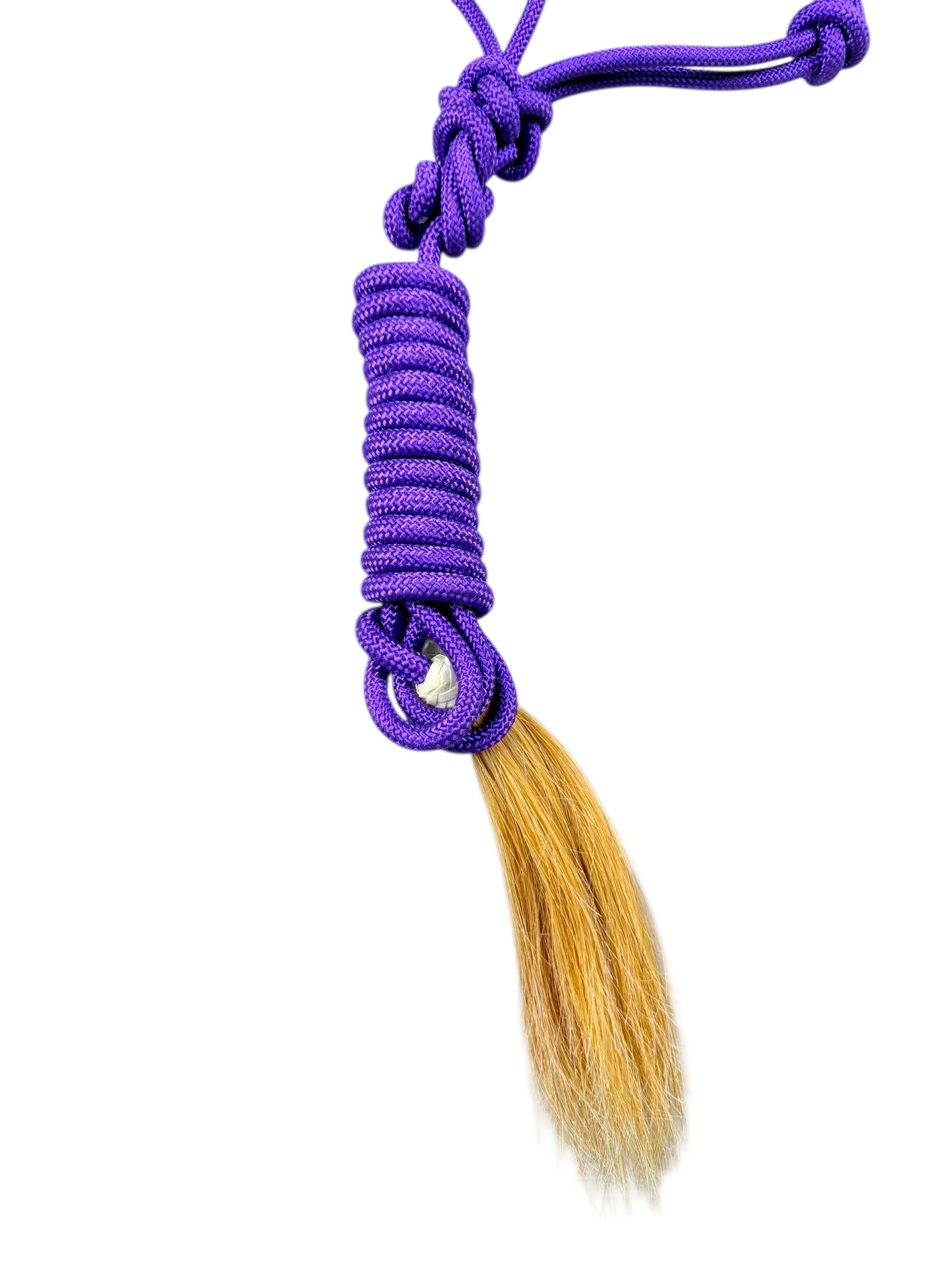Rawhide Noseband Rope Halter with Lead (Purple)