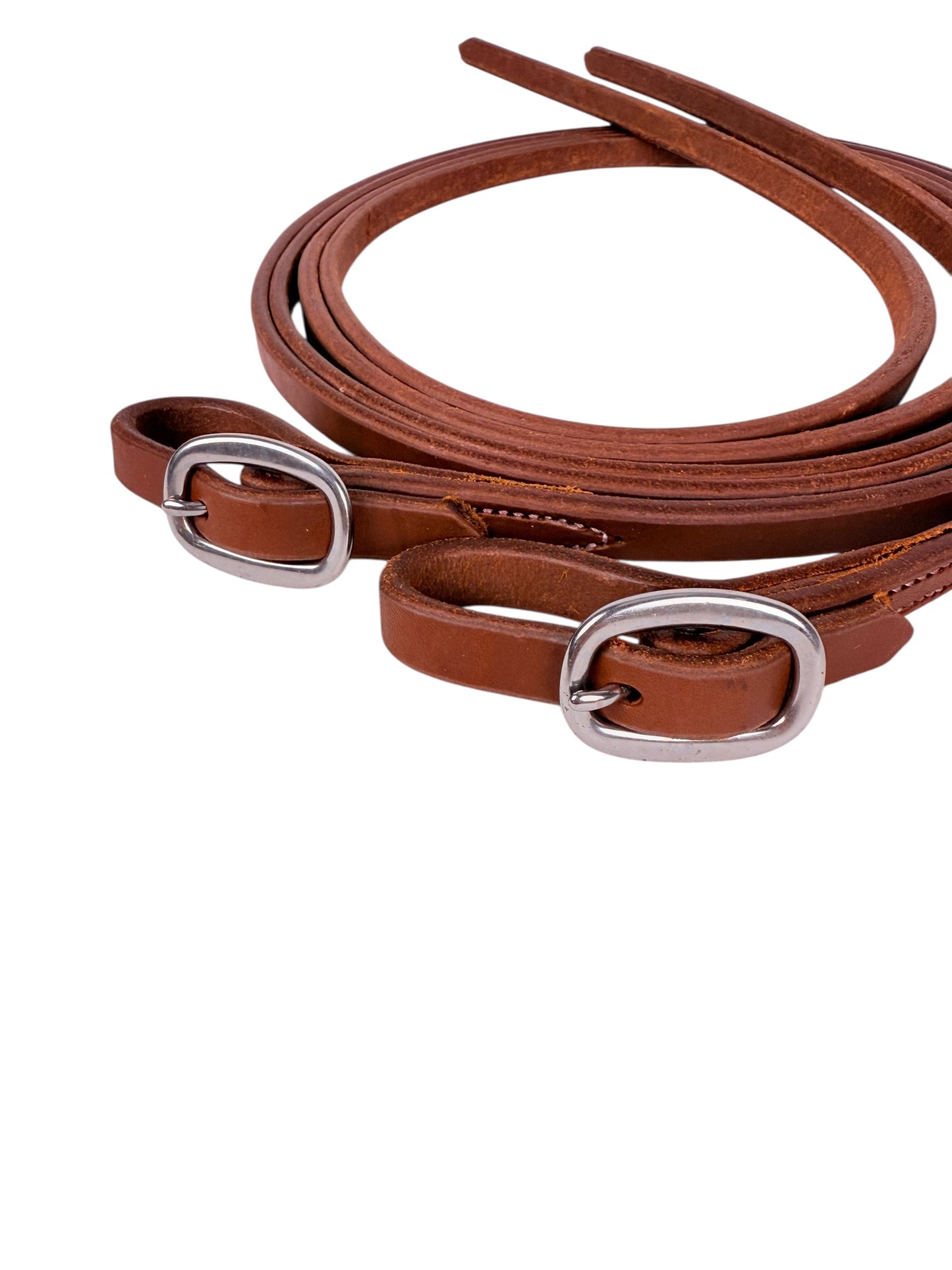 5/8" Oiled Harness Leather Split Reins - Buckles Ends