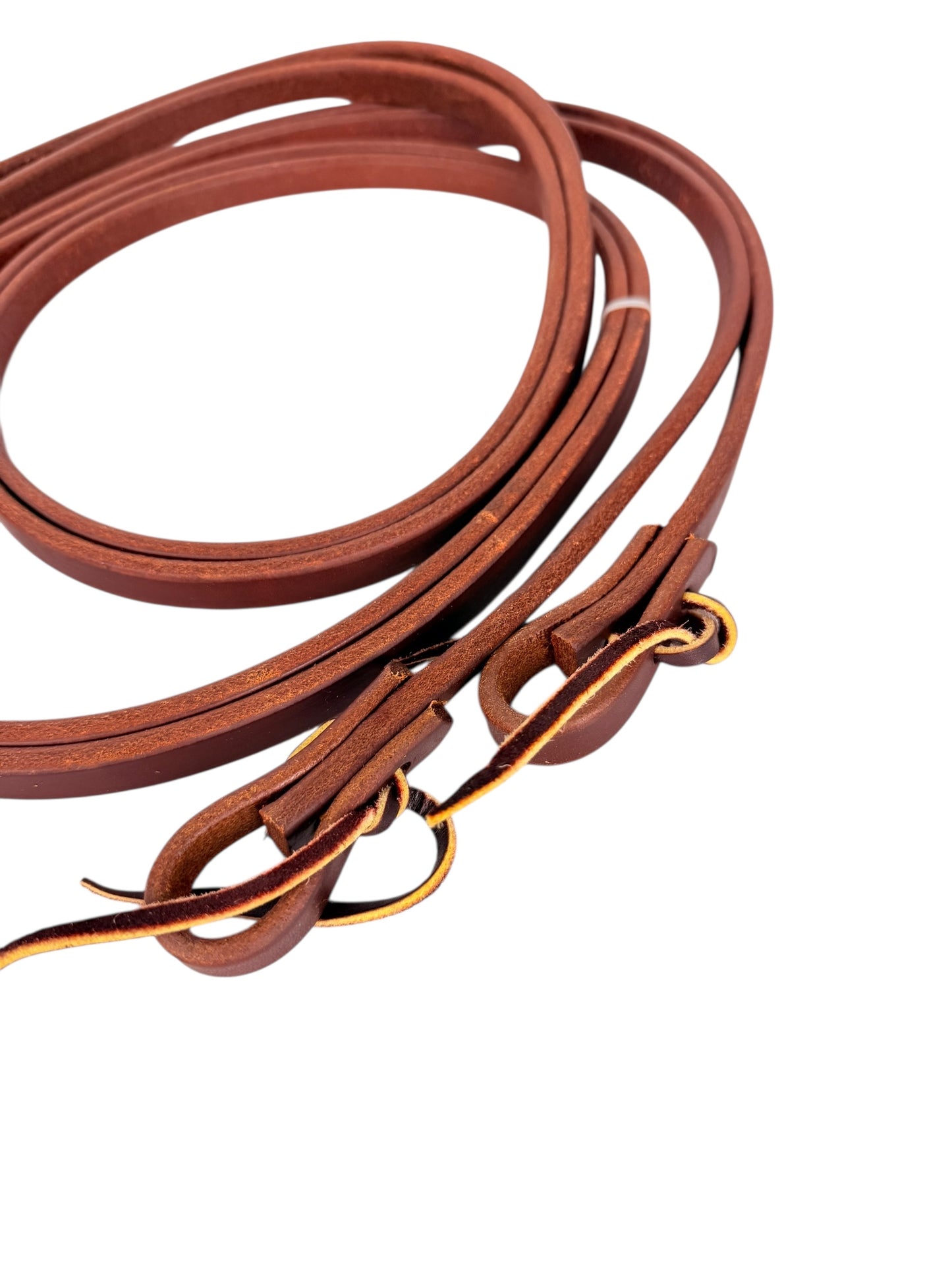5/8" Oiled Harness Leather Split Reins - Popper Ends
