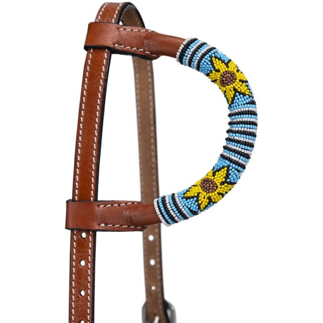 Royal King Beaded Sunflower Headstall & Breastcollar Set