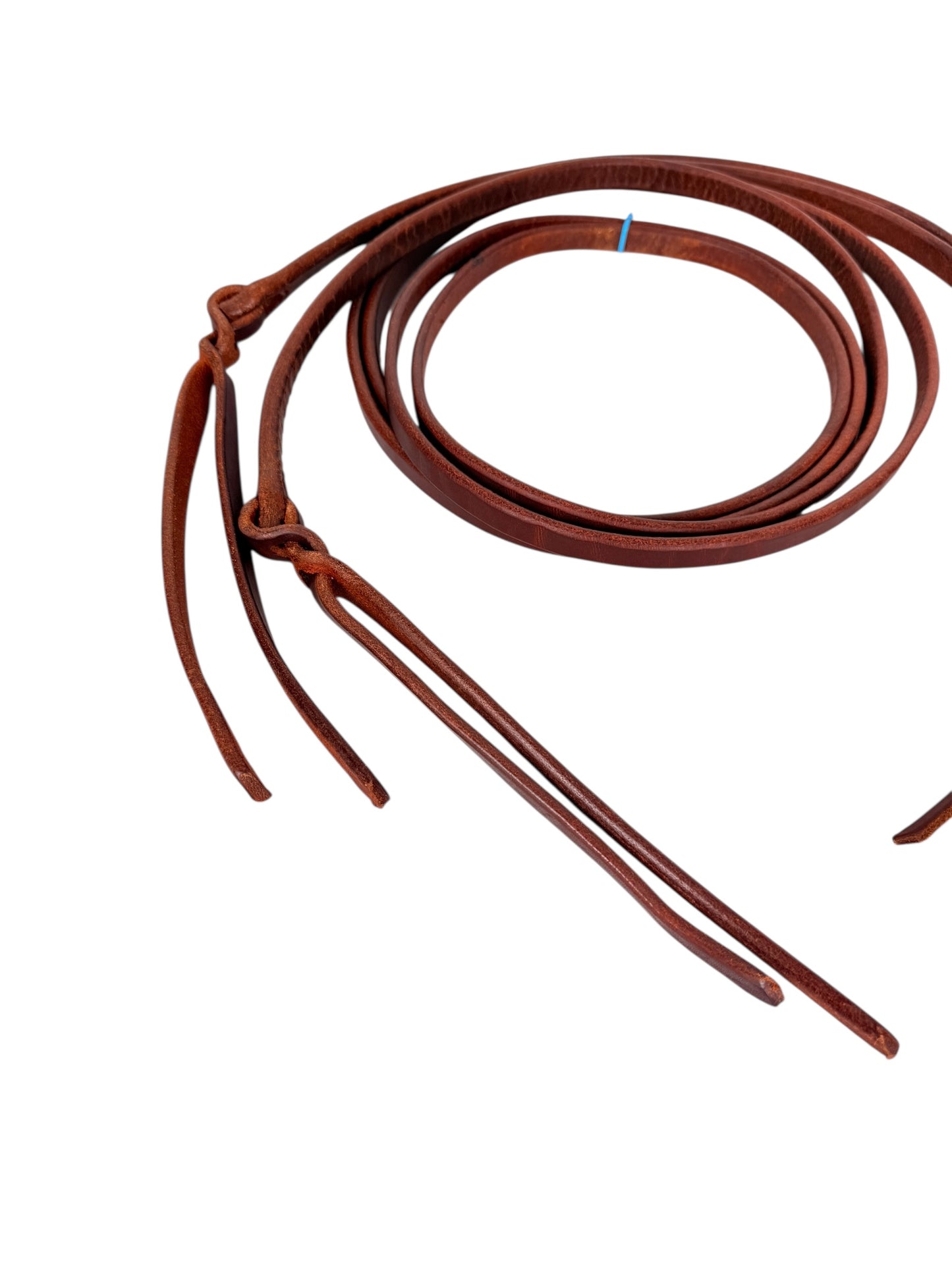 5/8” Oiled Harness Leather Split Reins - Pineapple Knots with Popper Ends