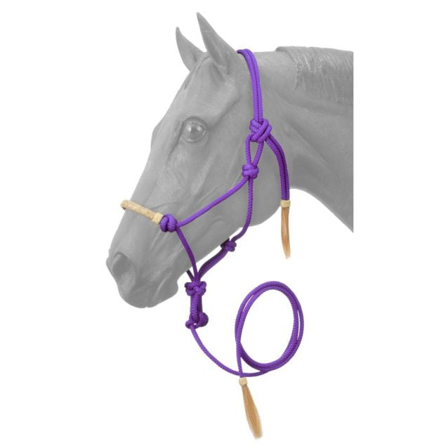 Tough 1 Rawhide Noseband Rope Halter with Lead