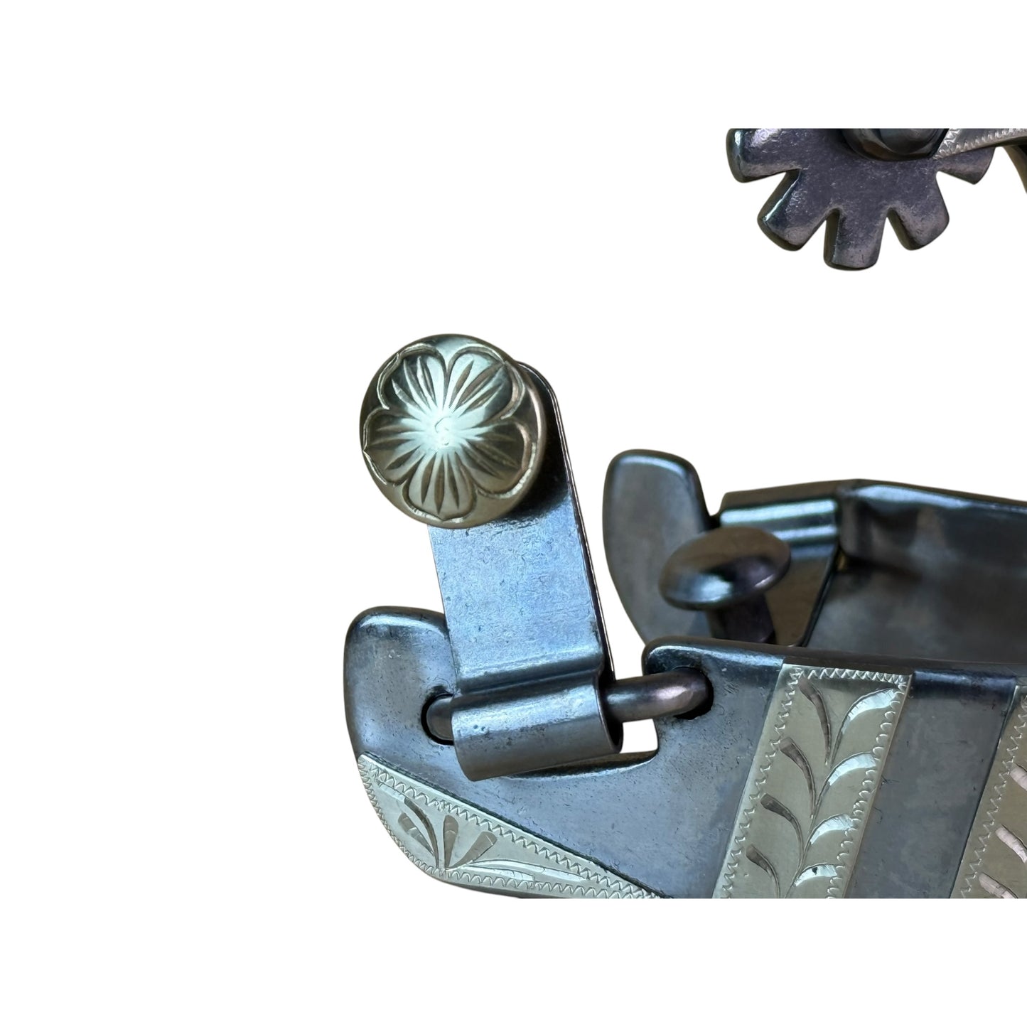 Men's Stainless Steel Striped Cutting Spurs