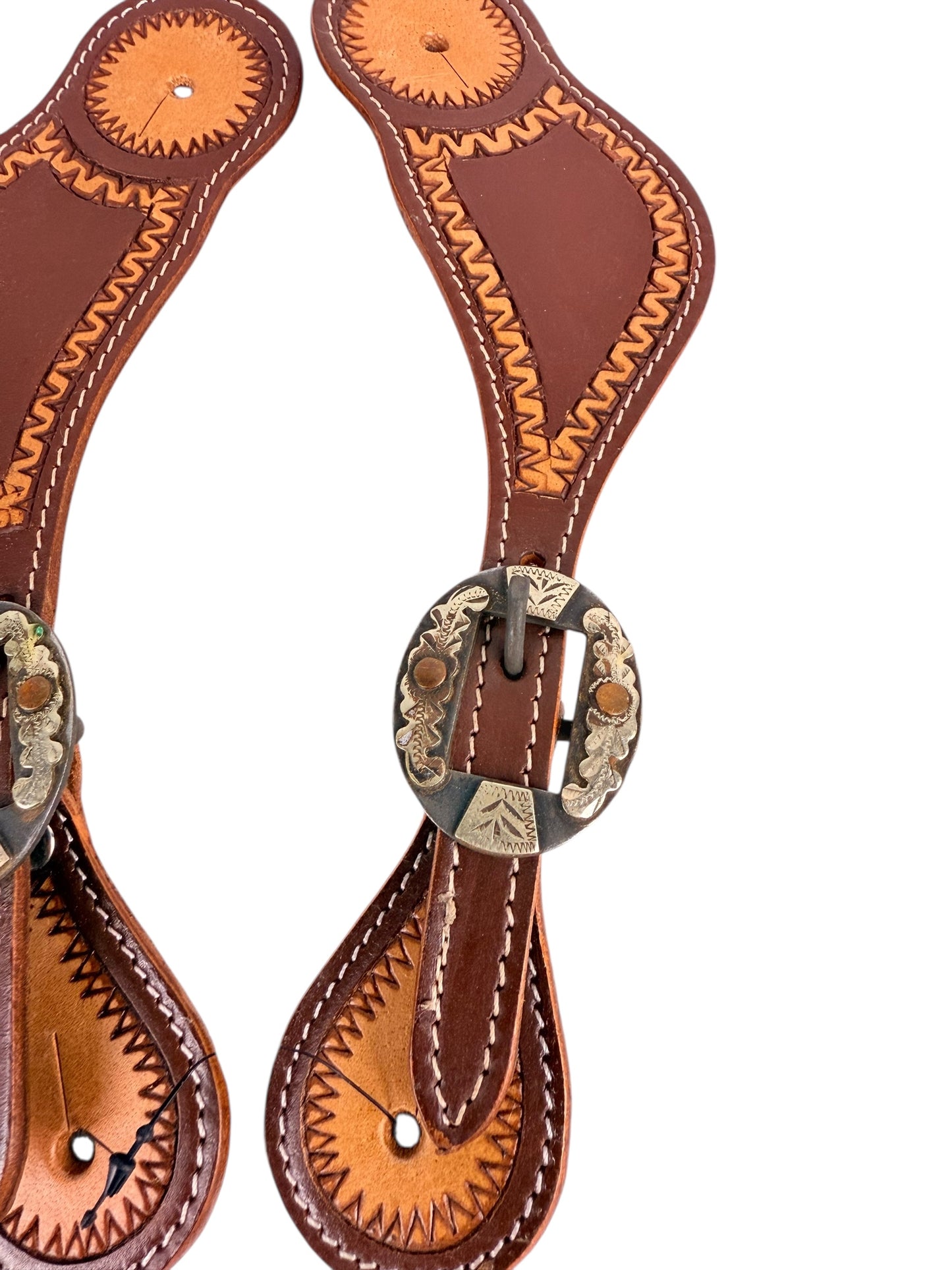Two Tone Spur Straps + Fancy Buckles