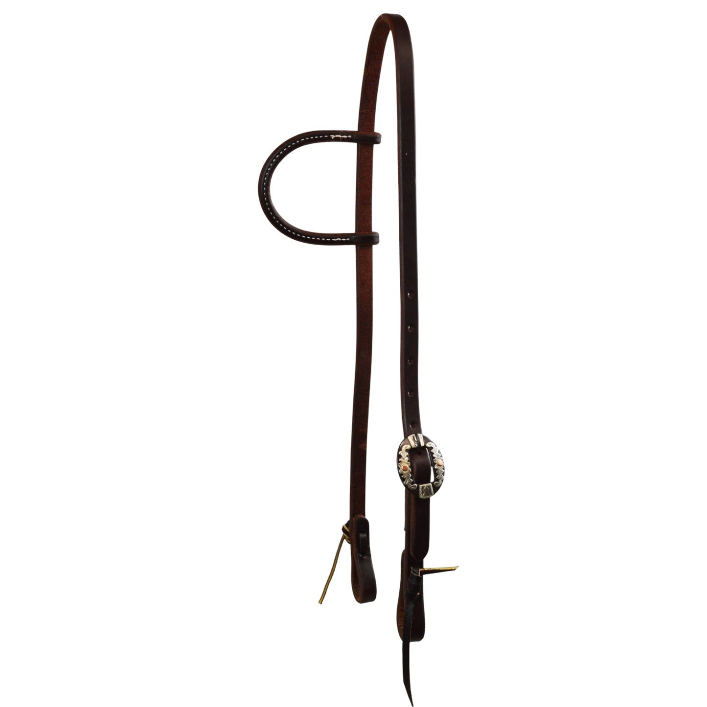 5/8" Slip Ear Headstall - Antique Floral Cart Buckle