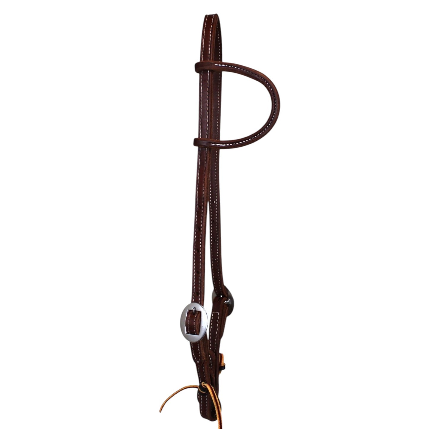 5/8" Doubled + Stitched SS Buckle Slip Ear Headstall (Dark Oil)