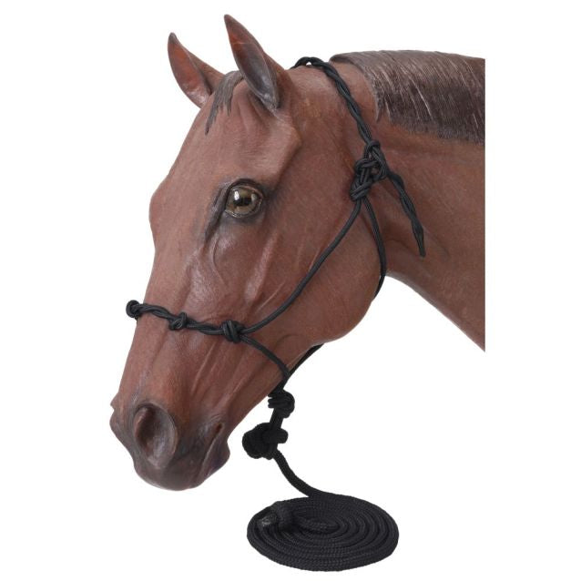 Tough 1 Poly Rope Halter W/Knots & 14Ft Lead