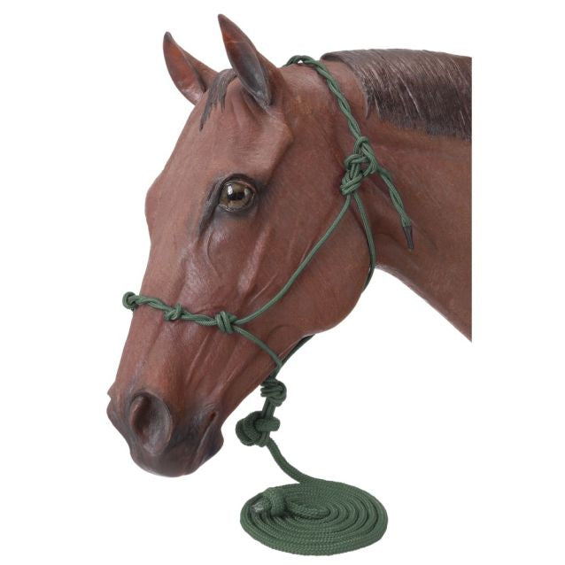 Tough 1 Poly Rope Halter W/Knots & 14Ft Lead