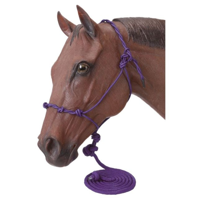 Tough 1 Poly Rope Halter W/Knots & 14Ft Lead