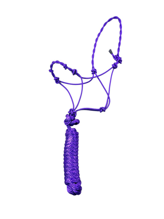 Knotted Rope Halter with 14' Lead (Purple)