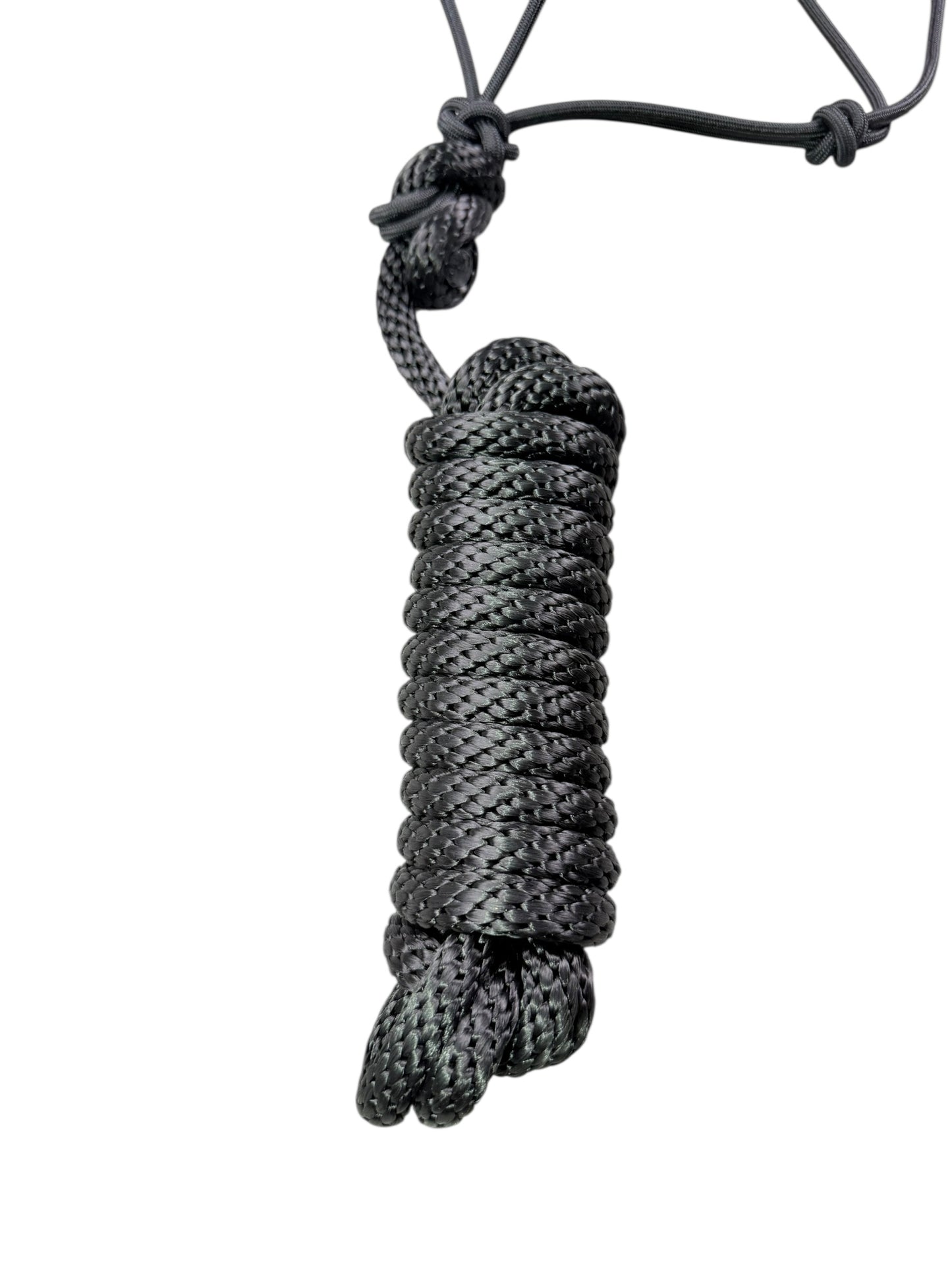 Knotted Rope Halter with 14' Lead (Black)