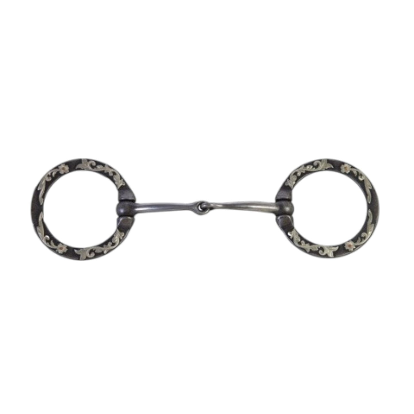 Antique Floral Smooth D-Ring Snaffle Bit