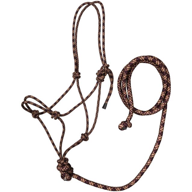 Tough1 Tri-Color Rope Halter with Lead (Burgundy)