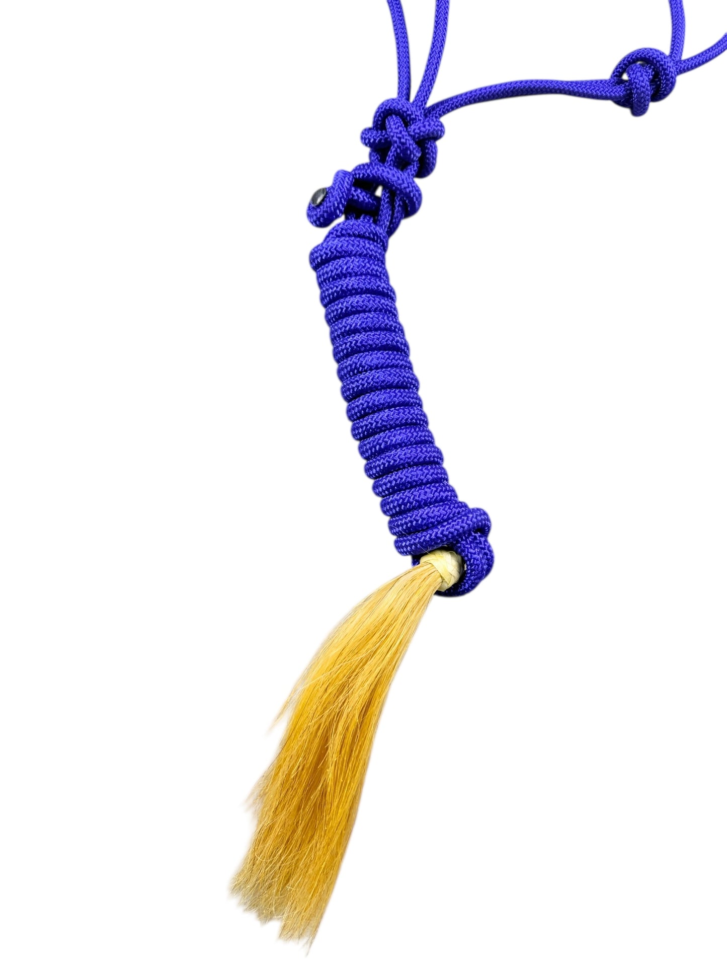 Rawhide Noseband Rope Halter with Lead (Royal Blue)