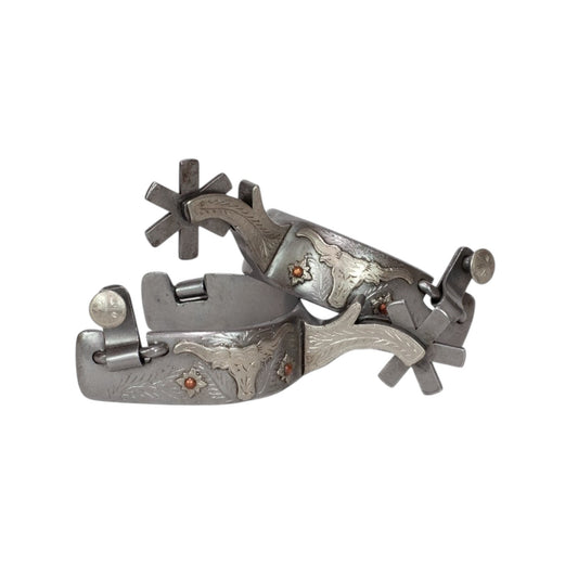 Men's Steel Longhorn Spurs