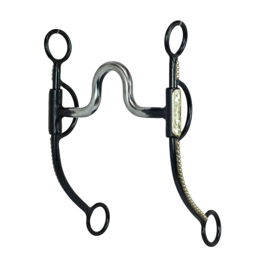 Tyler Dotted Black Steel Shank - Round High Port Bit