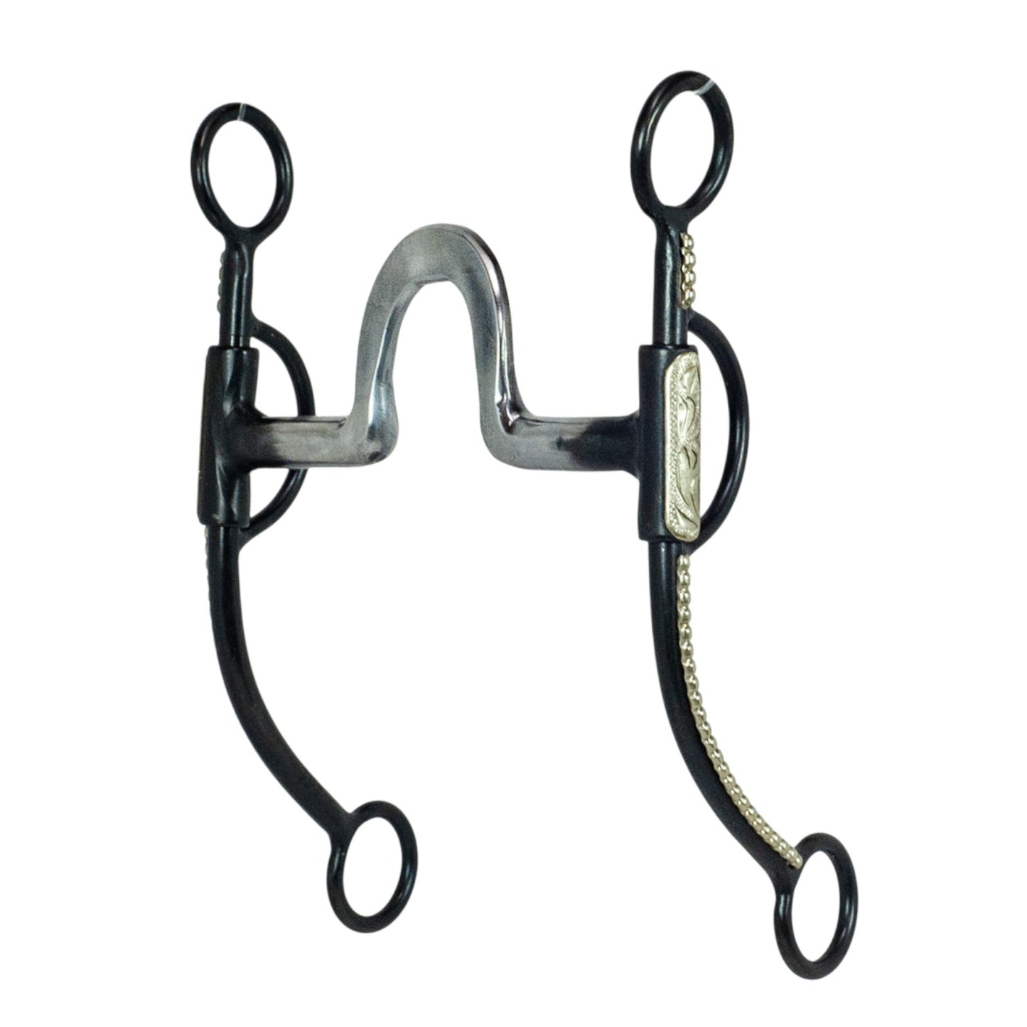 Tyler Dotted Black Steel Shank - Flat High Port Bit