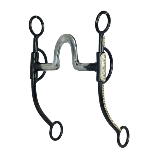 Tyler Dotted Black Steel Shank - Flat High Port Bit