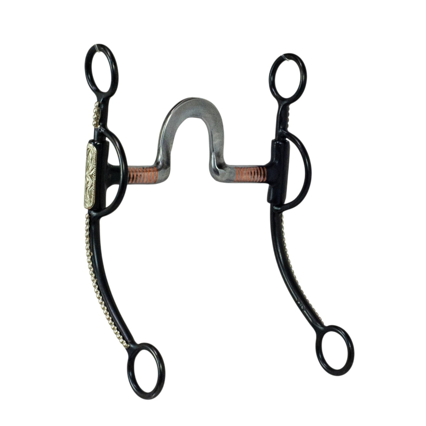 Tyler Dotted Black Steel Shank - Flat High Port Bit