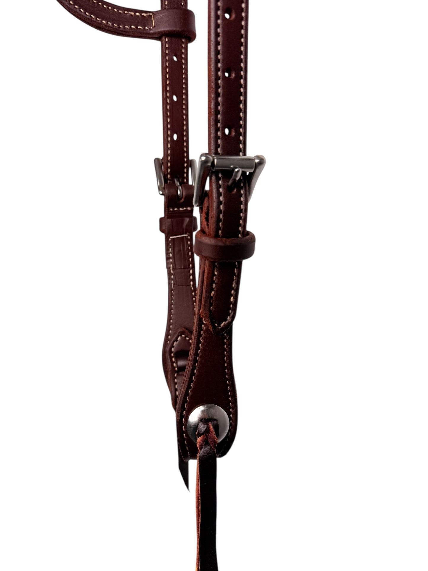 3/4” Doubled + Stitched Slip Ear Headstall with Roller Buckles and Conchos