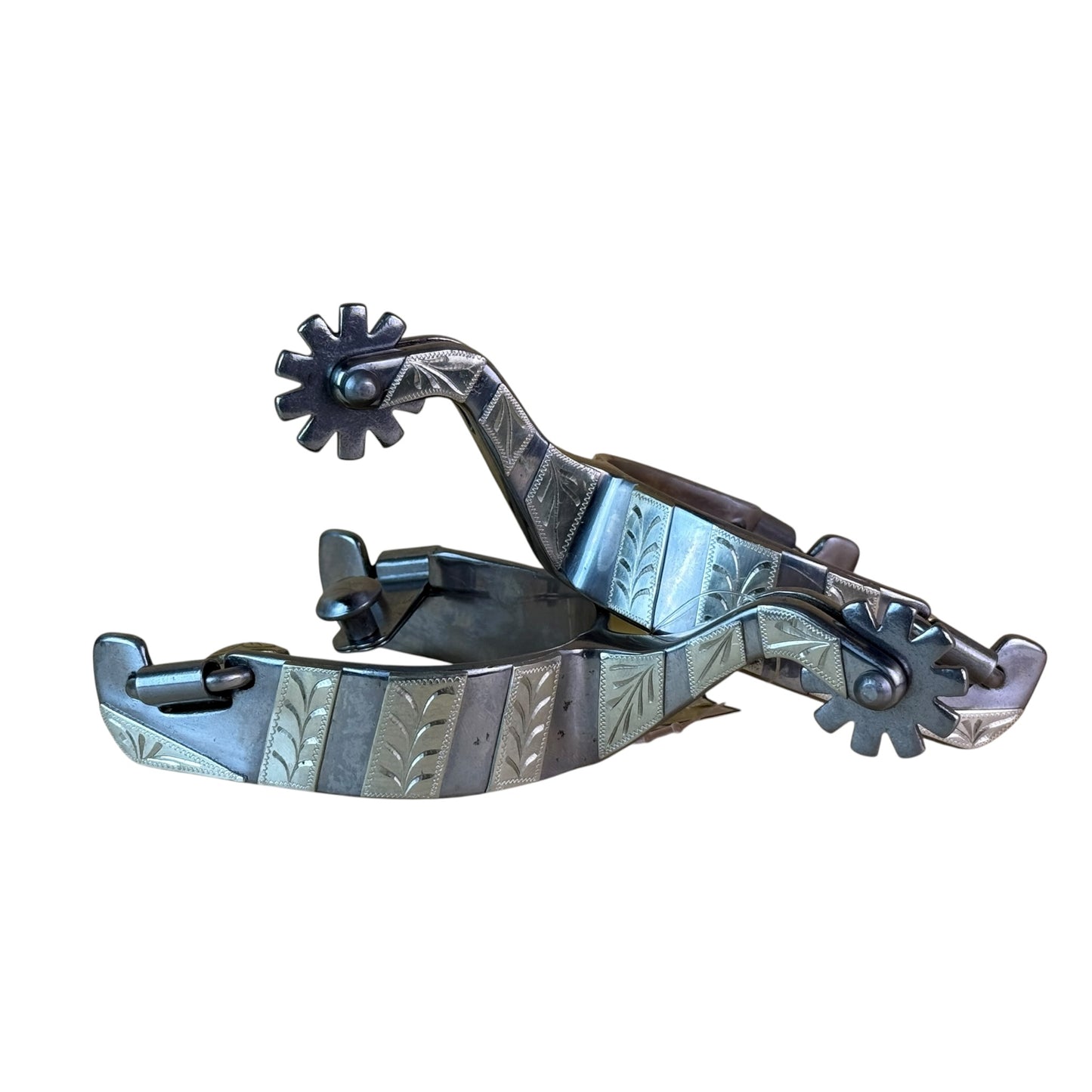 Men's Stainless Steel Striped Cutting Spurs