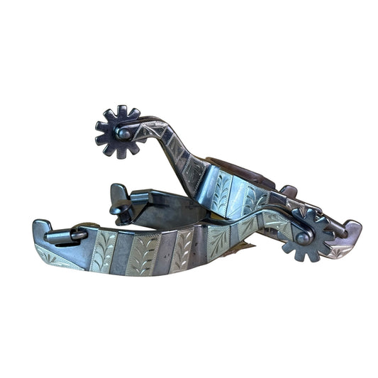 Men's Stainless Steel Striped Cutting Spurs