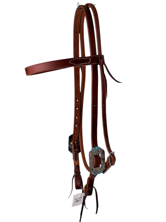 3/4” Browband Double Fancy Buckle Headstall