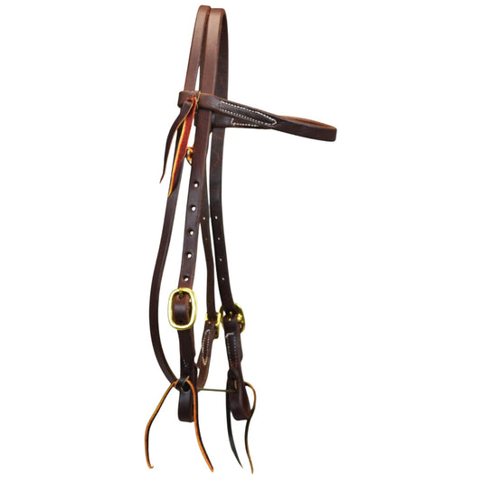 Double Buckle Browband Headstall (Dark Oil)