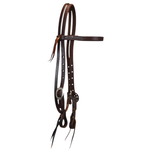 Double SS Buckle Browband Headstall (Dark Oil)