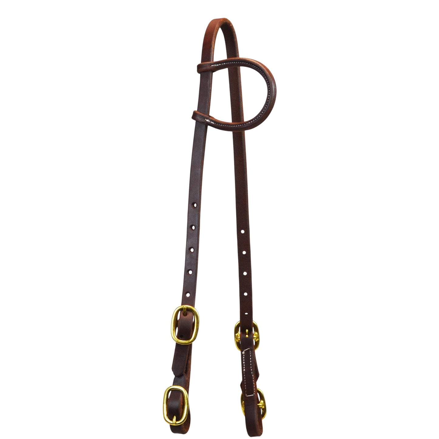 5/8" Four Buckle Slip Ear Headstall - Dark Oil