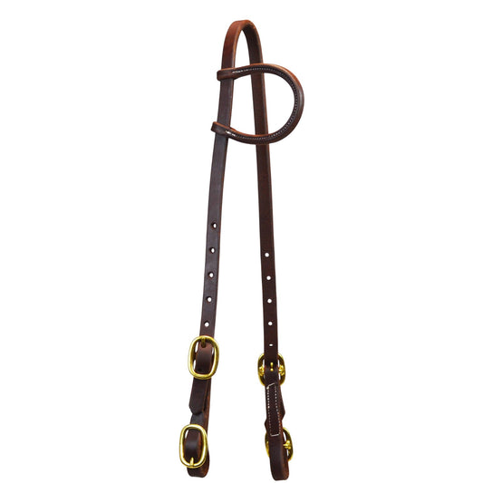 5/8" Four Buckle Slip Ear Headstall - Dark Oil