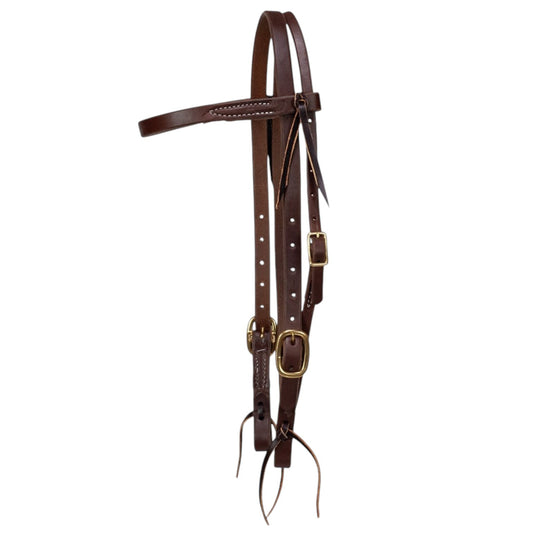 3/4" Double Buckle Browband Headstall (Dark Oil)