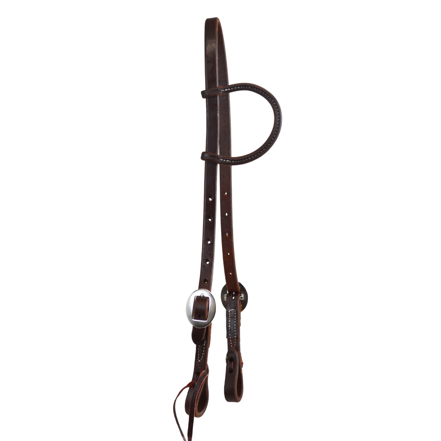 5/8" Double SS Buckle Slip Ear Headstall (Dark Oil)