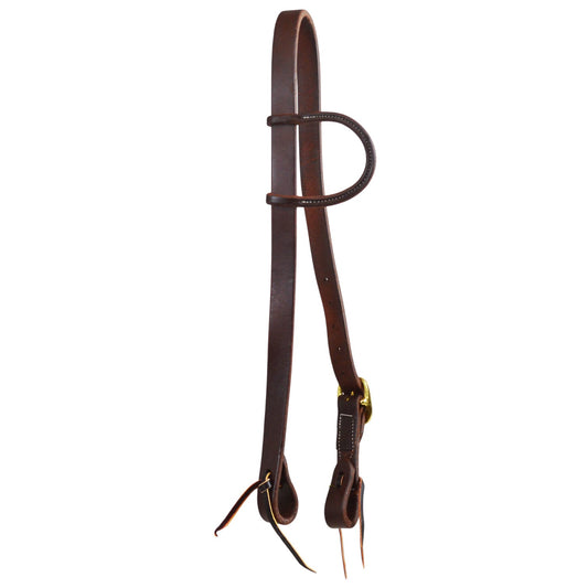 1" Single Buckle Slip Ear Leather Headstall (Dark Oil)