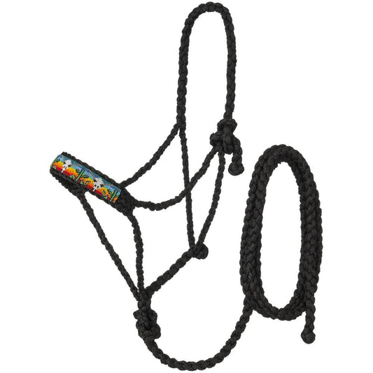 Beaded Mule Tape Halter with Lead (Cactus-Steer Head)