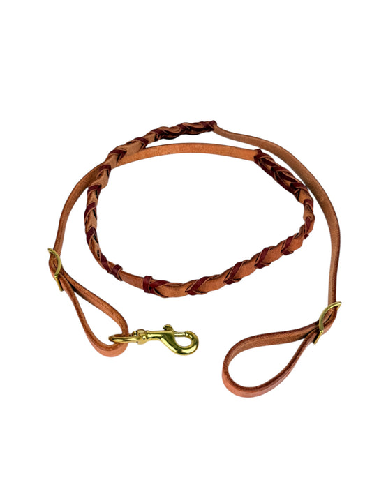 3/4" Laced Harness Leather Barrel Rein (Natural)