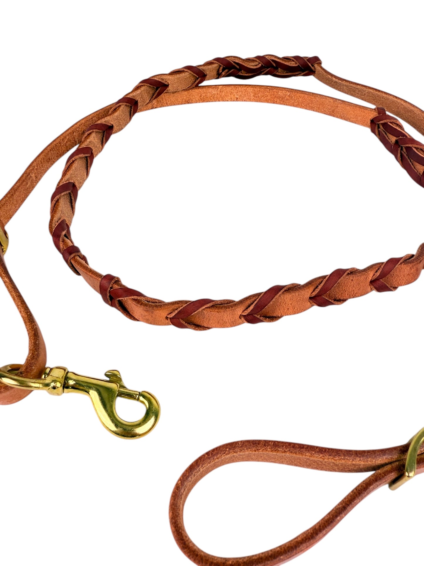3/4" Laced Harness Leather Barrel Rein (Natural)