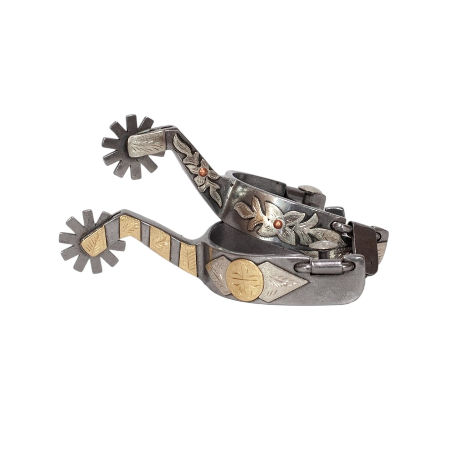 Diamond & Floral Stripe Spurs (10 Point)