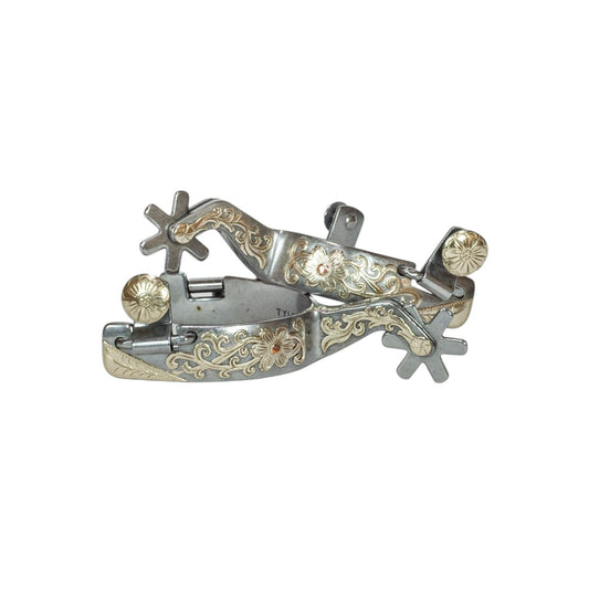 Tyler Ladies Chrome Floral Spurs (6 Point)